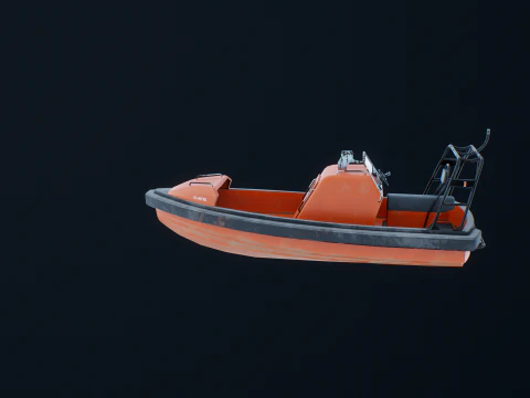 Fast Motor Lifeboat Aged 3D Model