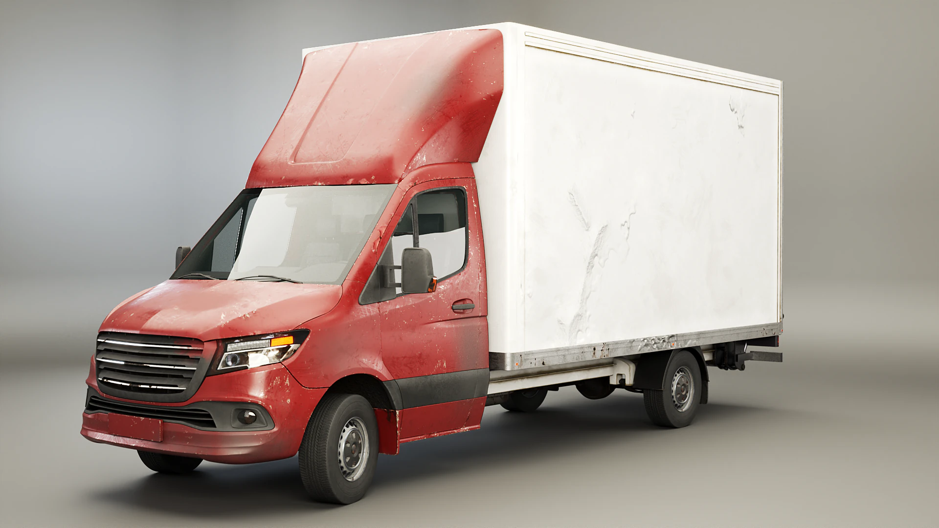 Generic Tail Lift Box Van Used 3D Model .c4d .max .obj .3ds .fbx .stl .blend