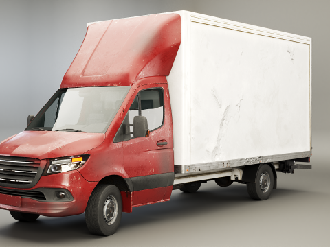 Generic Tail Lift Box Van Used 3D Model