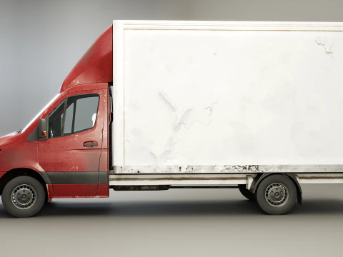 Generic Tail Lift Box Van Used 3D Model