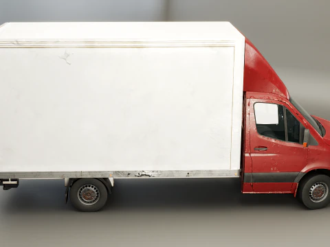 Generic Tail Lift Box Van Used 3D Model