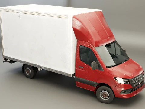 Generic Tail Lift Box Van Used 3D Model