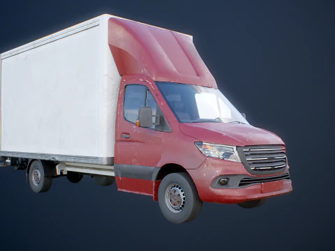 Generic Tail Lift Box Van Used 3D Model