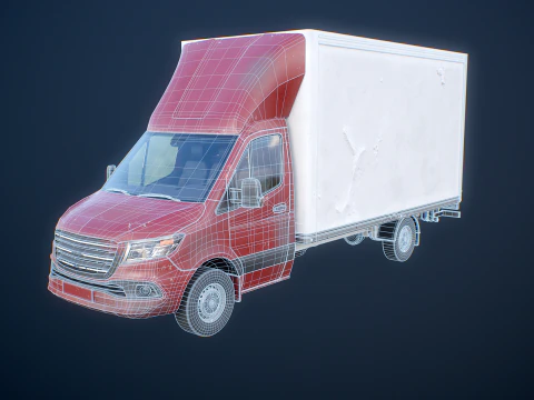 Generic Tail Lift Box Van Used 3D Model