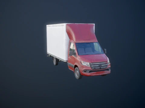 Generic Tail Lift Box Van Used 3D Model