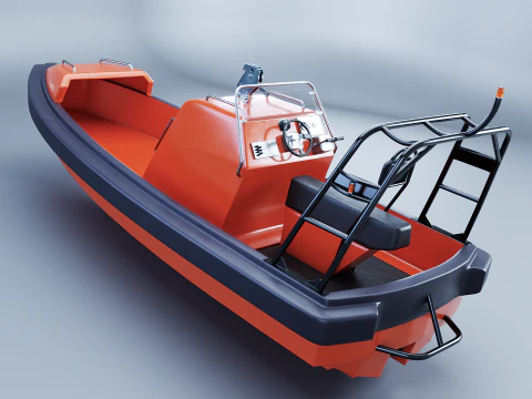 Scialuppa di salvataggio a motore veloce Modello 3D