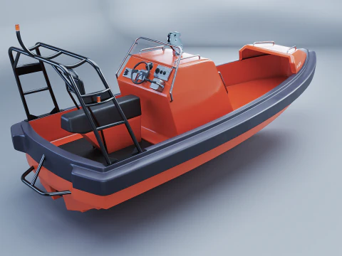 Scialuppa di salvataggio a motore veloce Modello 3D