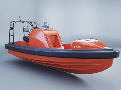 Scialuppa di salvataggio a motore veloce Modello 3D