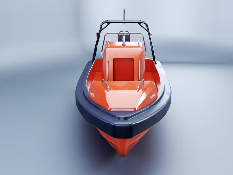 Scialuppa di salvataggio a motore veloce Modello 3D