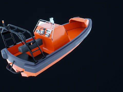 Scialuppa di salvataggio a motore veloce Modello 3D