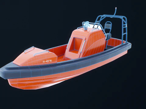 Scialuppa di salvataggio a motore veloce Modello 3D