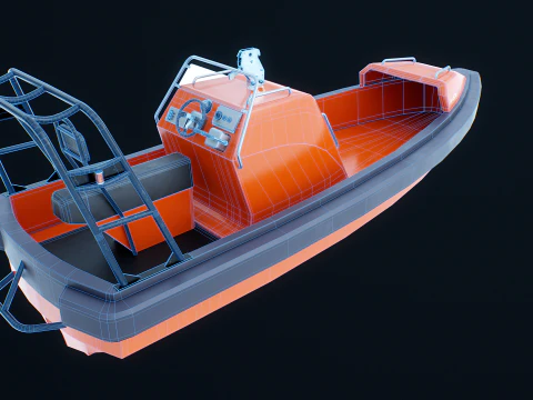 Scialuppa di salvataggio a motore veloce Modello 3D