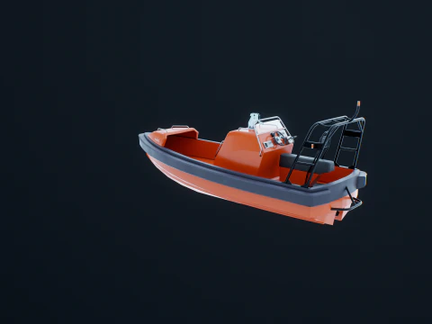 Scialuppa di salvataggio a motore veloce Modello 3D