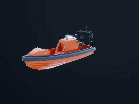 Scialuppa di salvataggio a motore veloce Modello 3D