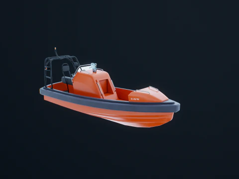 Scialuppa di salvataggio a motore veloce Modello 3D