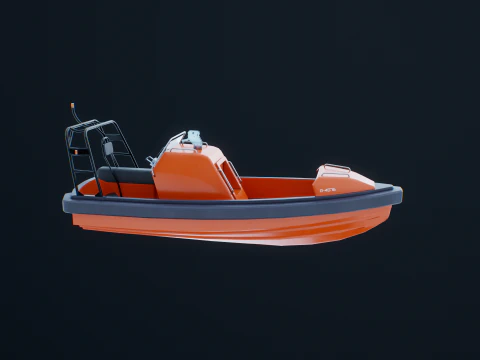 Scialuppa di salvataggio a motore veloce Modello 3D
