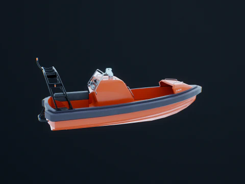 Scialuppa di salvataggio a motore veloce Modello 3D