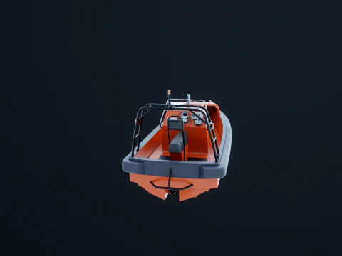 Scialuppa di salvataggio a motore veloce Modello 3D