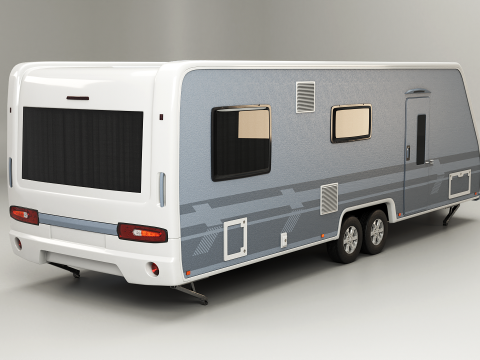 Caravana de acampamento longa Modelo 3D