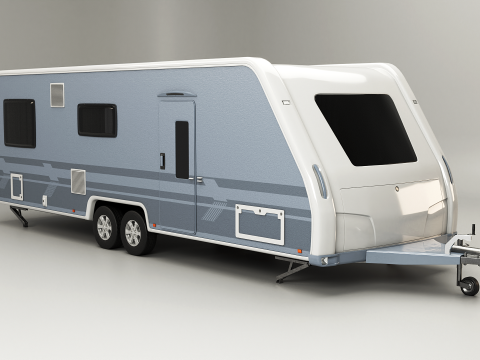 Caravana de acampamento longa Modelo 3D