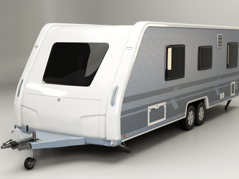 Caravana de acampamento longa Modelo 3D