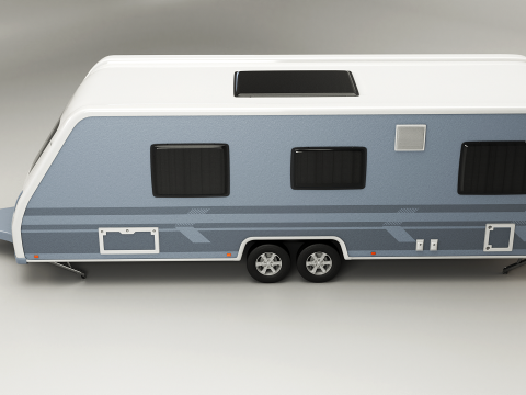 Caravana de acampamento longa Modelo 3D