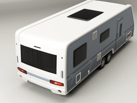 Caravana de acampamento longa Modelo 3D