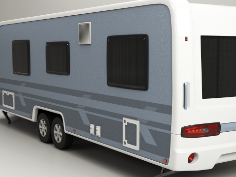 Caravana de acampamento longa Modelo 3D