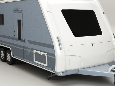 Caravana de acampamento longa Modelo 3D