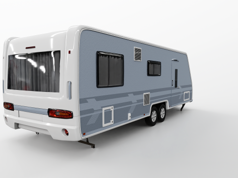 Caravana de acampamento longa Modelo 3D