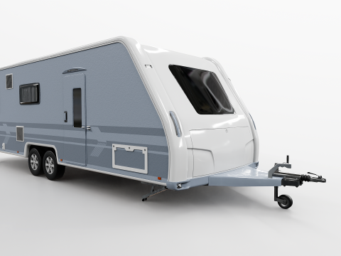 Caravana de acampamento longa Modelo 3D