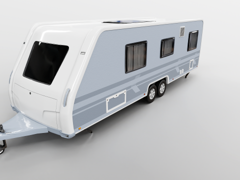 Caravana de acampamento longa Modelo 3D