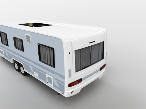 Caravana de acampamento longa Modelo 3D