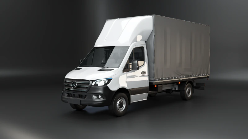 Tekstur Sisi Tirai Mercedes Sprinter Tautliner Van PBR Model 3D .c4d .max .obj .3ds .fbx .stl .blend 