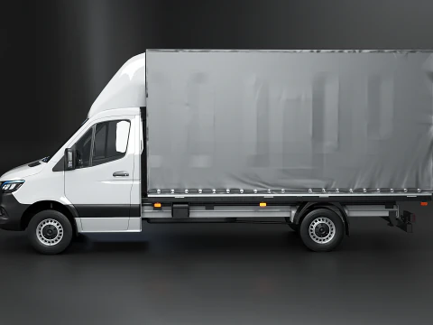 Tekstur Sisi Tirai Mercedes Sprinter Tautliner Van PBR Model 3D