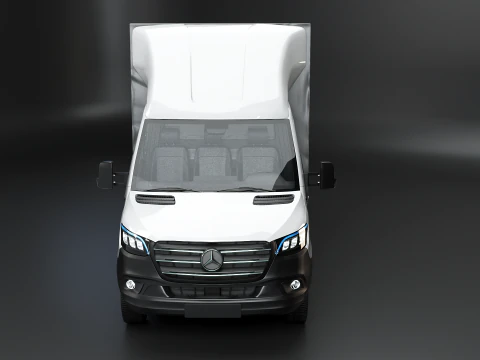 Tekstur Sisi Tirai Mercedes Sprinter Tautliner Van PBR Model 3D