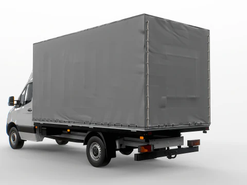 Tekstur Sisi Tirai Mercedes Sprinter Tautliner Van PBR Model 3D