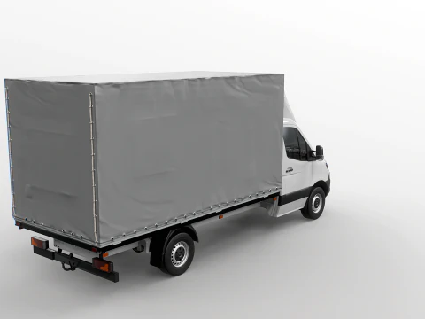 Tekstur Sisi Tirai Mercedes Sprinter Tautliner Van PBR Model 3D