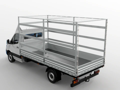 Tekstur Sisi Tirai Mercedes Sprinter Tautliner Van PBR Model 3D