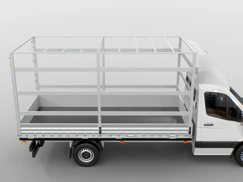 Tekstur Sisi Tirai Mercedes Sprinter Tautliner Van PBR Model 3D