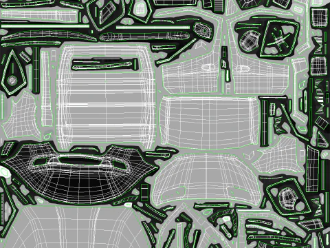 Tekstur Sisi Tirai Mercedes Sprinter Tautliner Van PBR Model 3D