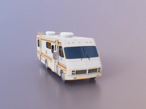 Classic Motorhome 1986 Aged 3D Model