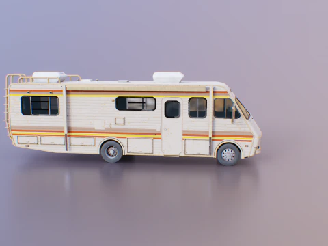 Classic Motorhome 1986 Aged 3D Model