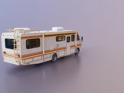 Classic Motorhome 1986 Aged 3D Model