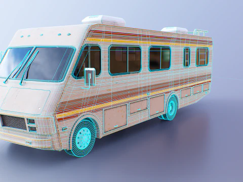 Classic Motorhome 1986 Aged 3D Model