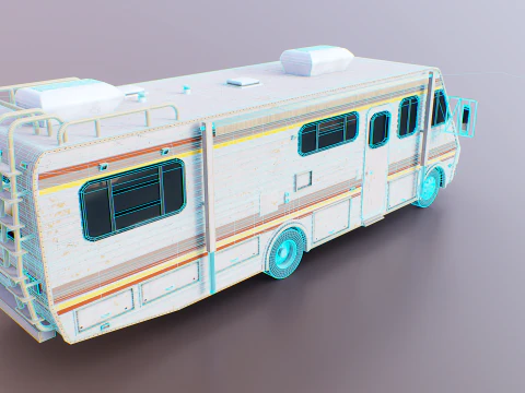 Classic Motorhome 1986 Aged 3D Model