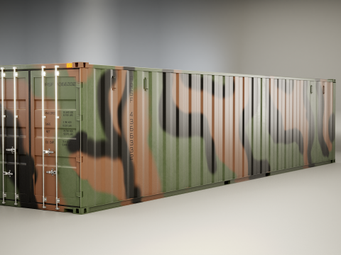 Intermodaler Militärtransportcontainer mit einer Länge von 40 Fuß 3D Modell