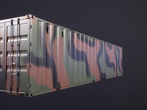Intermodal Military Shipping Container 40-foot-long 3D Model