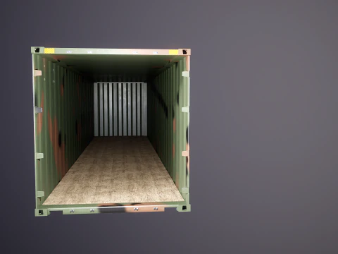 Intermodal Military Shipping Container 40-foot-long 3D Model