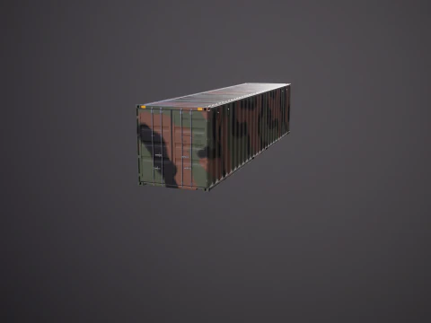 Intermodal Military Shipping Container 40-foot-long 3D Model